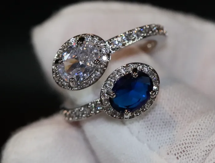 Lab Diamonds London Rings Womens Blue Diamond Ring Blue Oval Diamond Ring