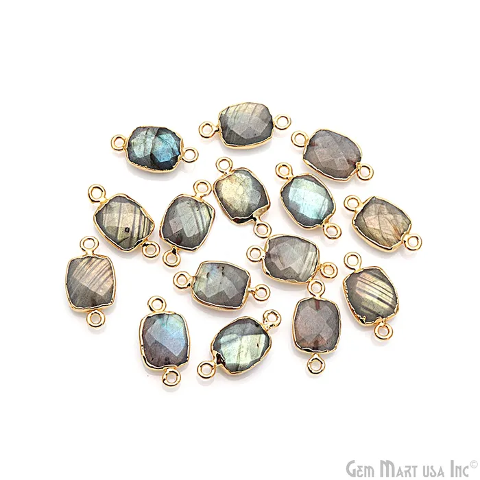 Labradorite 10X12mm Octagon Gold Electroplated Double Bail Gemstone Connector GemMartUSA PreStyled Sets Labradorite 10X12mm Octagon Gold Electroplated Double Bail Gemstone Connector GemMartUSA PreStyled Sets