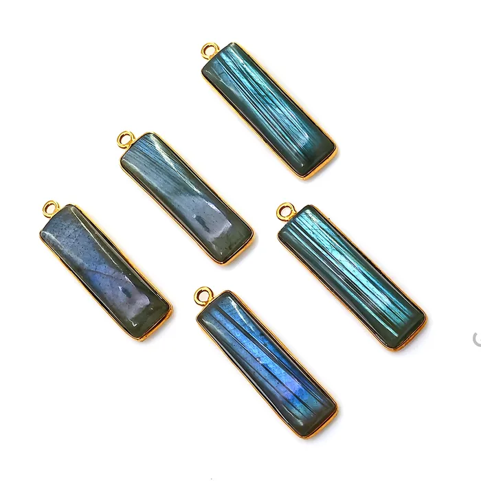 Labradorite Rectangle Gold Plated Cabochon BarTag Pendant 29x7mm GemMartUSA PreStyled Sets Labradorite Rectangle Gold Plated Cabochon BarTag Pendant 29x7mm GemMartUSA PreStyled Sets