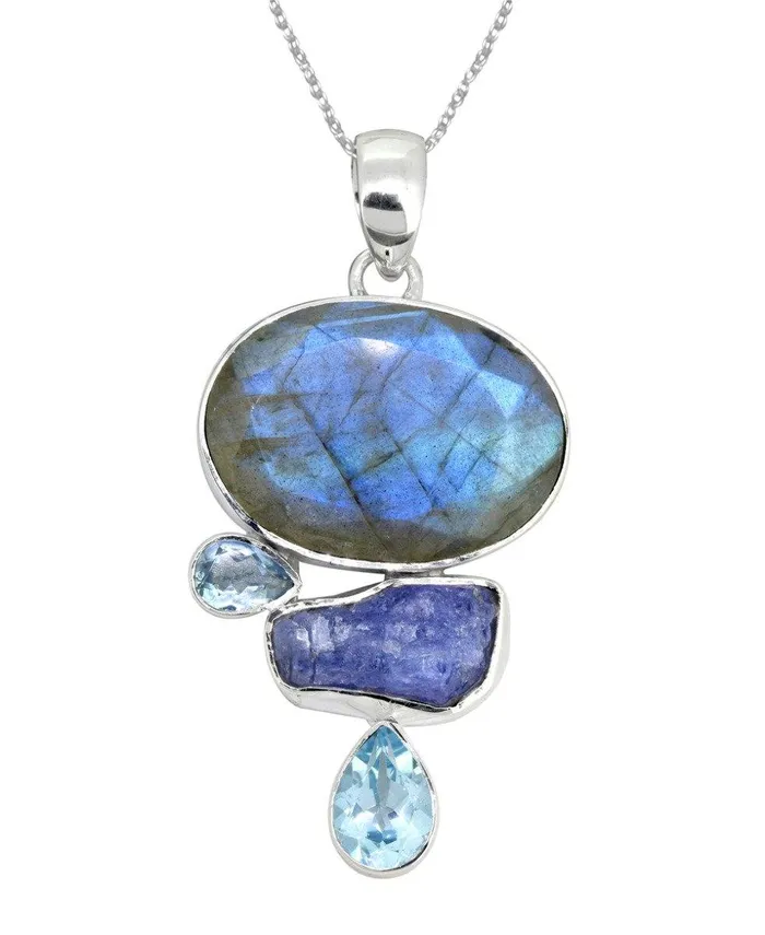 Labradorite Solid 925 Sterling Silver Pendant Necklace YoTreasure Necklaces