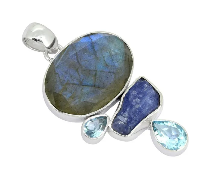 Labradorite Solid 925 Sterling Silver Pendant Necklace YoTreasure Necklaces