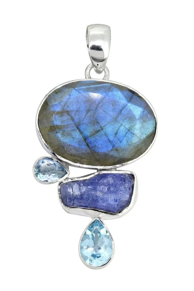 Labradorite Solid 925 Sterling Silver Pendant Necklace YoTreasure Necklaces