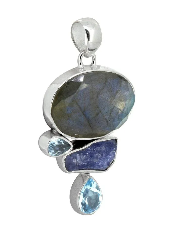 Labradorite Solid 925 Sterling Silver Pendant Necklace YoTreasure Necklaces