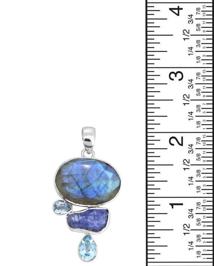 Labradorite Solid 925 Sterling Silver Pendant Necklace YoTreasure Necklaces