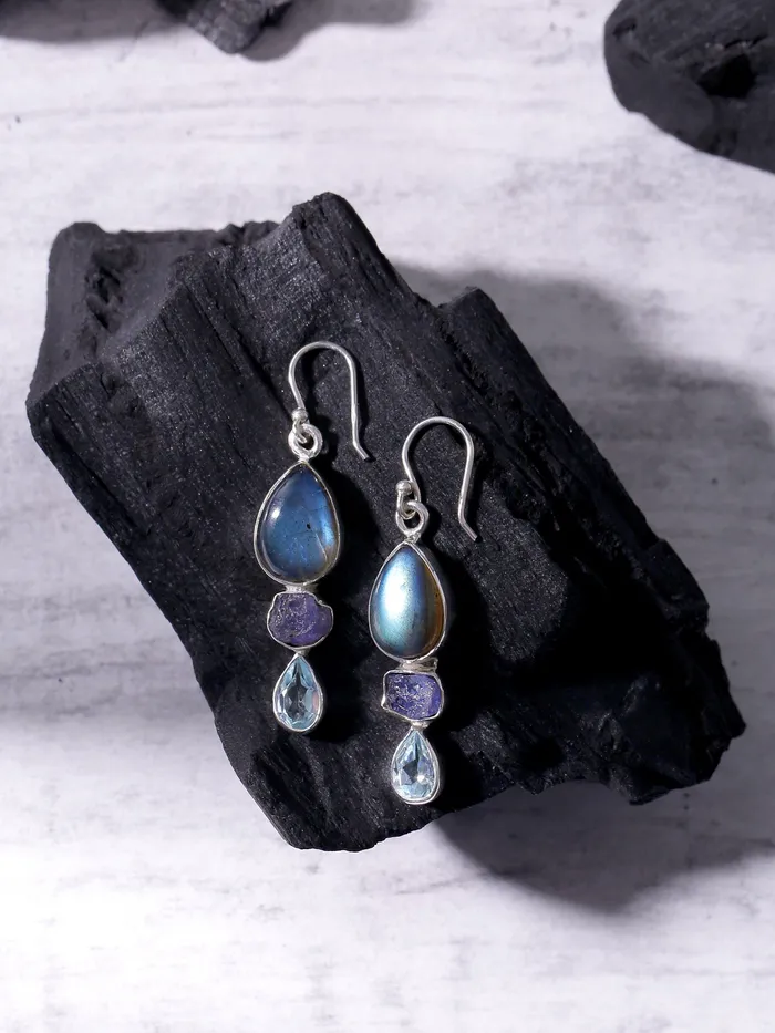 Labradorite Solid 925 Sterling Silver Teardrop Dangle Earrings Jewelry YoTreasure Earrings Labradorite Solid 925 Sterling Silver Teardrop Dangle Earrings Jewelry YoTreasure Earrings