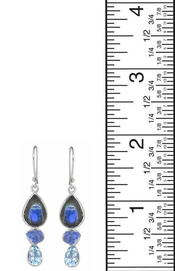 Labradorite Solid 925 Sterling Silver Teardrop Dangle Earrings Jewelry YoTreasure Earrings