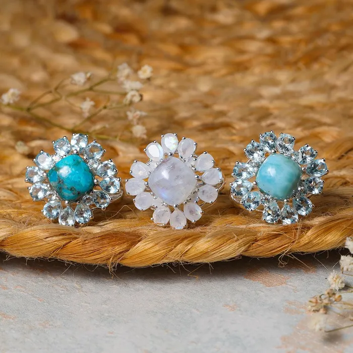 Larimar Sky Blue Topaz Ring in 925 Sterling Silver YoTreasure Rings Larimar Sky Blue Topaz Ring in 925 Sterling Silver YoTreasure Rings