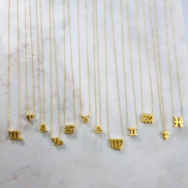 Libra Charm Necklace with Crystal Sarah Belle Necklaces