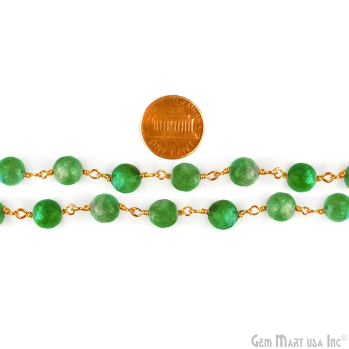 Light Green Jade Faceted Beads 8mm Gold Plated Wire Wrapped Rosary Chain GemmartUSA Necklaces Light Green Jade Faceted Beads 8mm Gold Plated Wire Wrapped Rosary Chain GemmartUSA Necklaces