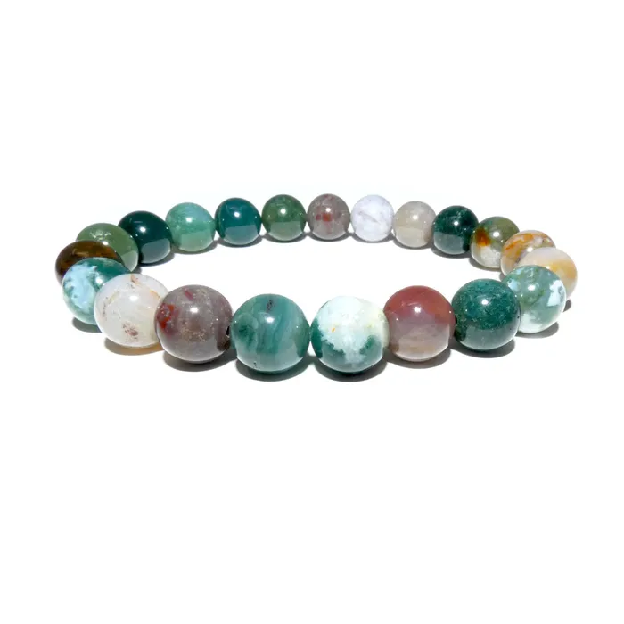 Lily Rose Jewelry Bracelets Indian Agate Growing Beauty Inner Wisdom 10mm Stretch Bracelet