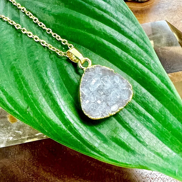 Lily Rose Jewelry Necklaces Druzy Quartz Sparkling Mini Geode Triangle Crystal Pendant 18 Gold Necklace Lily Rose Jewelry Necklaces Druzy Quartz Sparkling Mini Geode Triangle Crystal Pendant 18 Gold Necklace