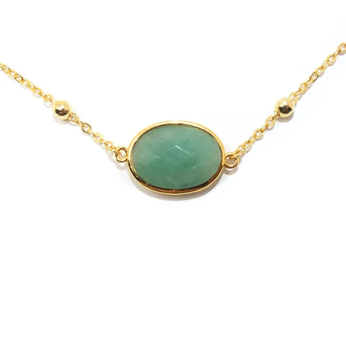 Lily Rose Jewelry Necklaces Faceted Gemstone Oval Green Aventurine Pendant Choker 14 2 Gold Necklace Lily Rose Jewelry Necklaces Faceted Gemstone Oval Green Aventurine Pendant Choker 14 2 Gold Necklace