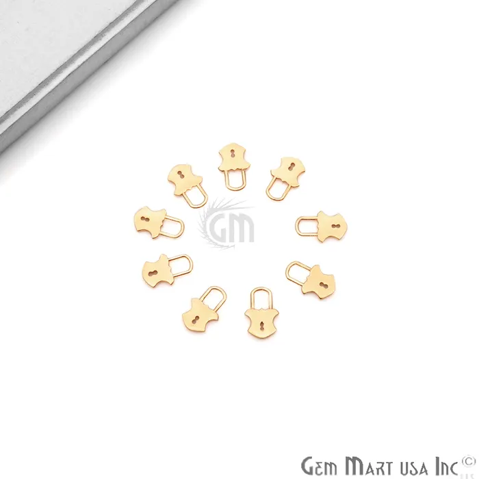Lock Shape 13x8mm Gold Plated Finding Charm DIY Jewelry GemmartUSA Charm Necklaces Lock Shape 13x8mm Gold Plated Finding Charm DIY Jewelry GemmartUSA Charm Necklaces