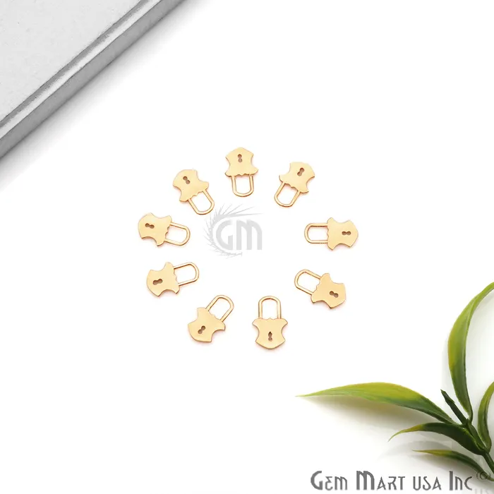 Lock Shape 13x8mm Gold Plated Finding Charm DIY Jewelry GemmartUSA Charm Necklaces Lock Shape 13x8mm Gold Plated Finding Charm DIY Jewelry GemmartUSA Charm Necklaces