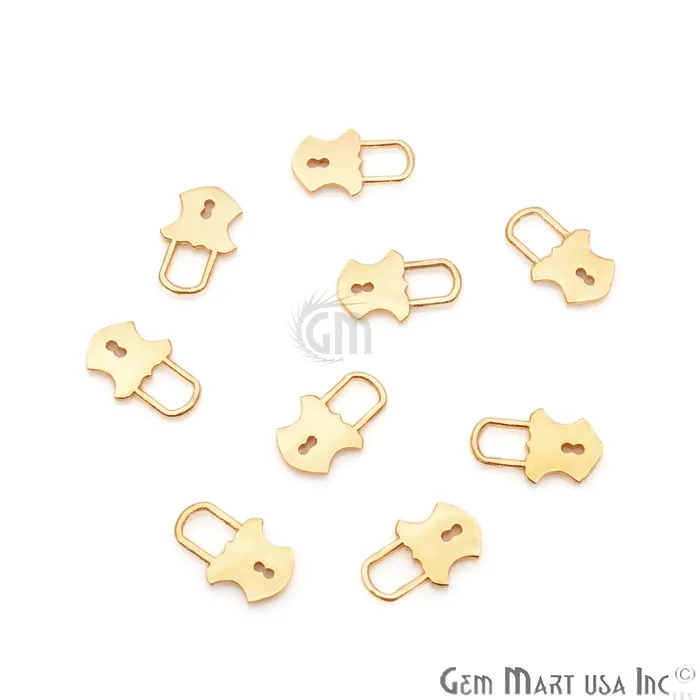 Lock Shape 13x8mm Gold Plated Finding Charm DIY Jewelry GemmartUSA Charm Necklaces Lock Shape 13x8mm Gold Plated Finding Charm DIY Jewelry GemmartUSA Charm Necklaces