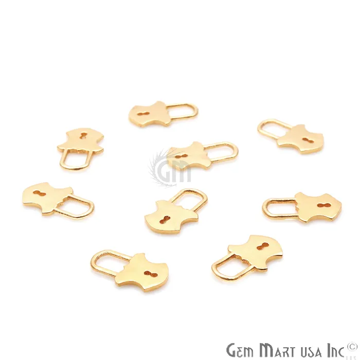Lock Shape 13x8mm Gold Plated Finding Charm DIY Jewelry GemmartUSA Charm Necklaces Lock Shape 13x8mm Gold Plated Finding Charm DIY Jewelry GemmartUSA Charm Necklaces