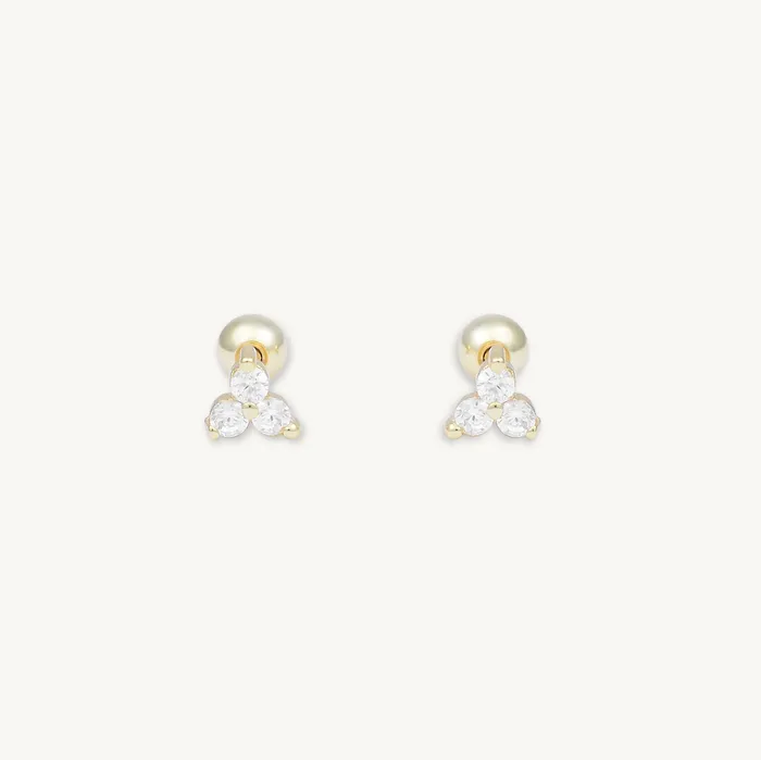 Lotus Barbell Stud Cartilage Earrings Camile Stone Earrings