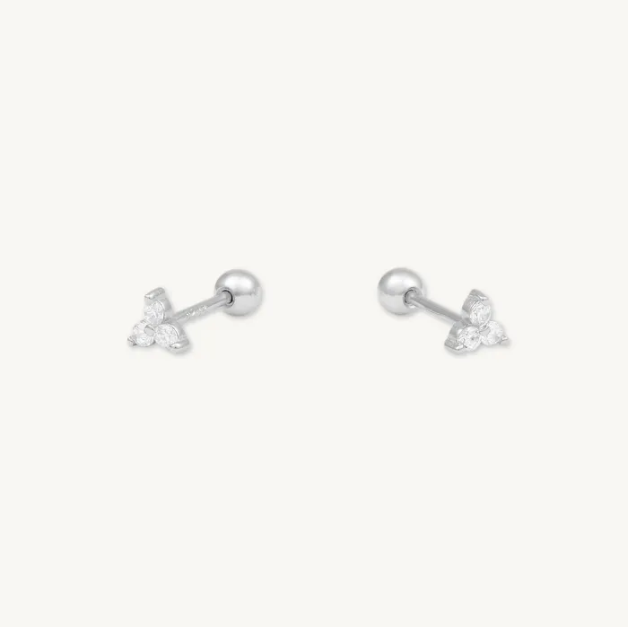 Lotus Barbell Stud Cartilage Earrings Camile Stone Earrings