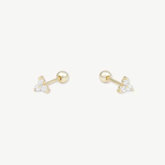 Lotus Barbell Stud Cartilage Earrings Camile Stone Earrings