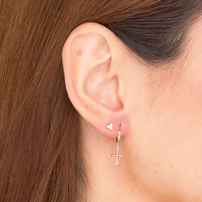 Lotus Barbell Stud Cartilage Earrings Camile Stone Earrings