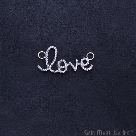 Love Charms Diamond CZ Pave Sterling Silver Charm for Bracelet Pendants CHCZ40222 GemmartUSA Bracelets Love Charms Diamond CZ Pave Sterling Silver Charm for Bracelet Pendants CHCZ40222 GemmartUSA Bracelets