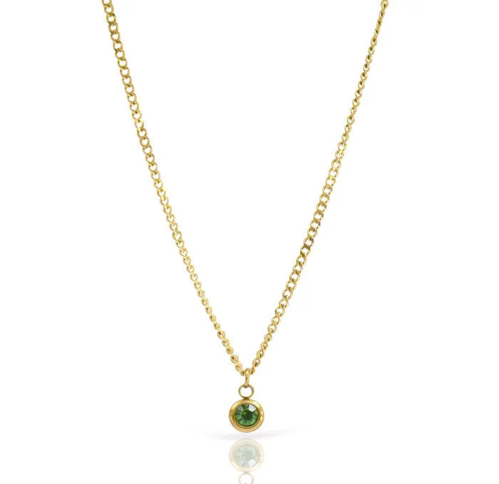 Mai Dsire Necklaces DELILAH PERIDOT BIRTHSTONE PENDANT NECKLACE AUGUST