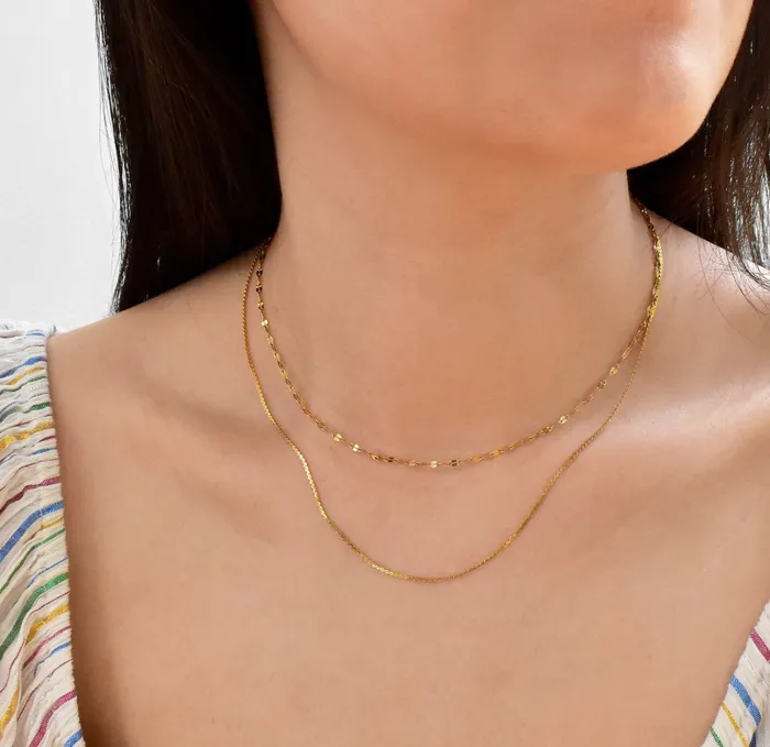 Mai Dsire Necklaces ELSIE GOLD DAINTY LACE CHAIN NECKLACE SAMPLE