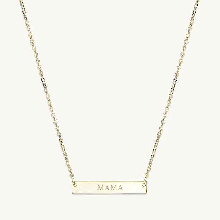 MAMA Engraved Bar Necklace Camile Stone Necklaces