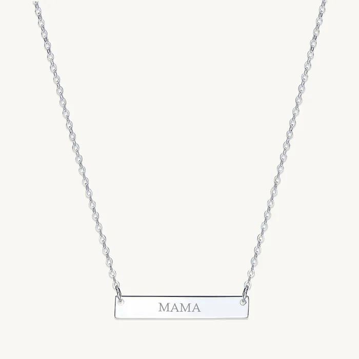MAMA Engraved Bar Necklace Camile Stone Necklaces