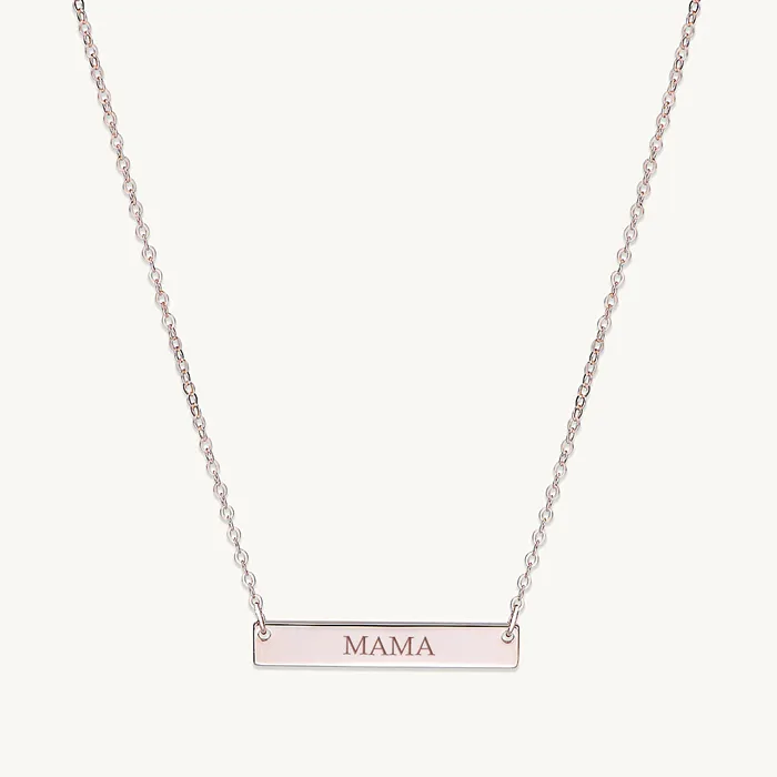 MAMA Engraved Bar Necklace Camile Stone Necklaces