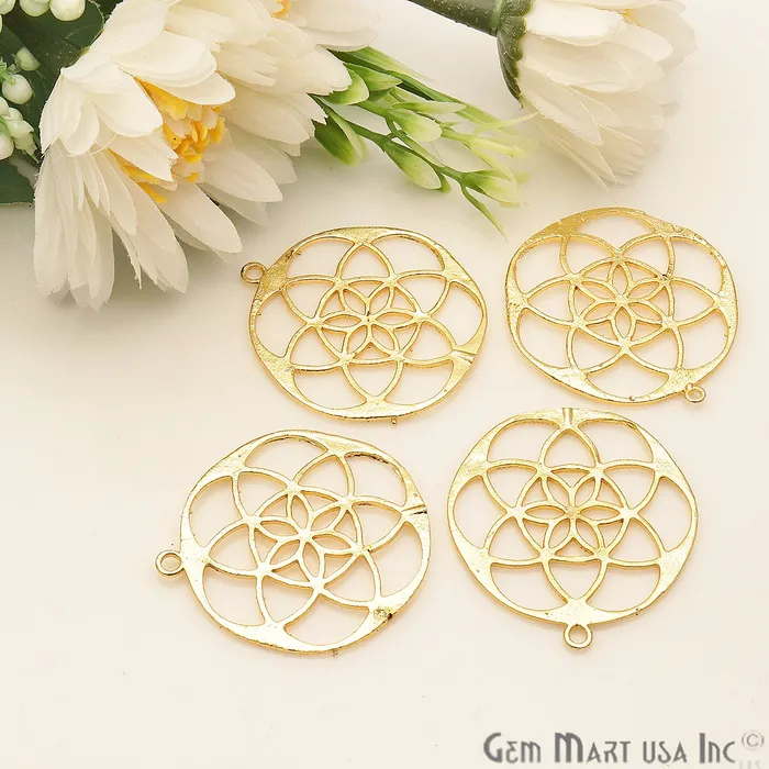 Mandala Shape Finding 40x36mm Gold Plated Chandelier Jewelry Charm GemMartUSA Charm Necklaces Mandala Shape Finding 40x36mm Gold Plated Chandelier Jewelry Charm GemMartUSA Charm Necklaces