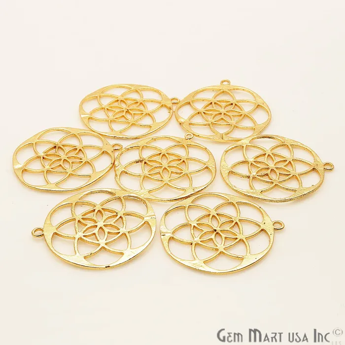 Mandala Shape Finding 40x36mm Gold Plated Chandelier Jewelry Charm GemMartUSA Charm Necklaces