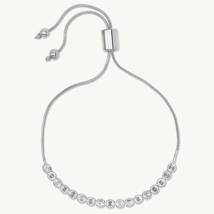 Marta Adjustable Bezel Set Tennis Bracelet Ideaure Jewlery Bracelets
