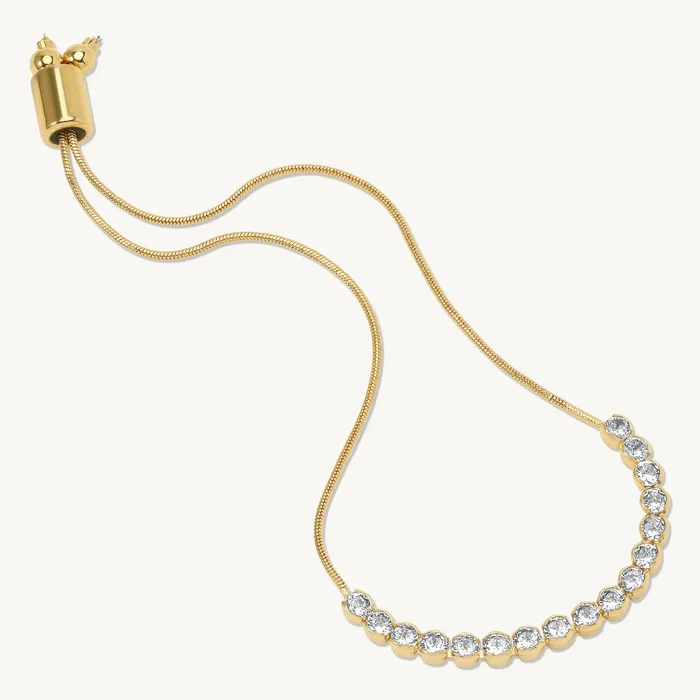 Marta Adjustable Bezel Set Tennis Bracelet Ideaure Jewlery Bracelets