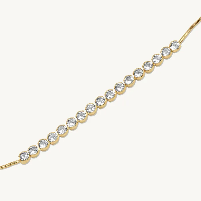 Marta Adjustable Bezel Set Tennis Bracelet Ideaure Jewlery Bracelets