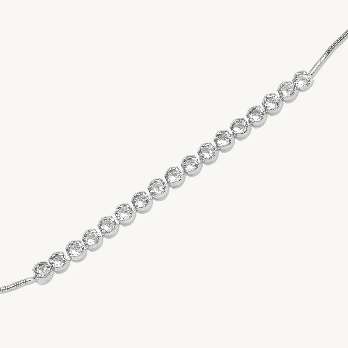 Marta Adjustable Bezel Set Tennis Bracelet Ideaure Jewlery Bracelets