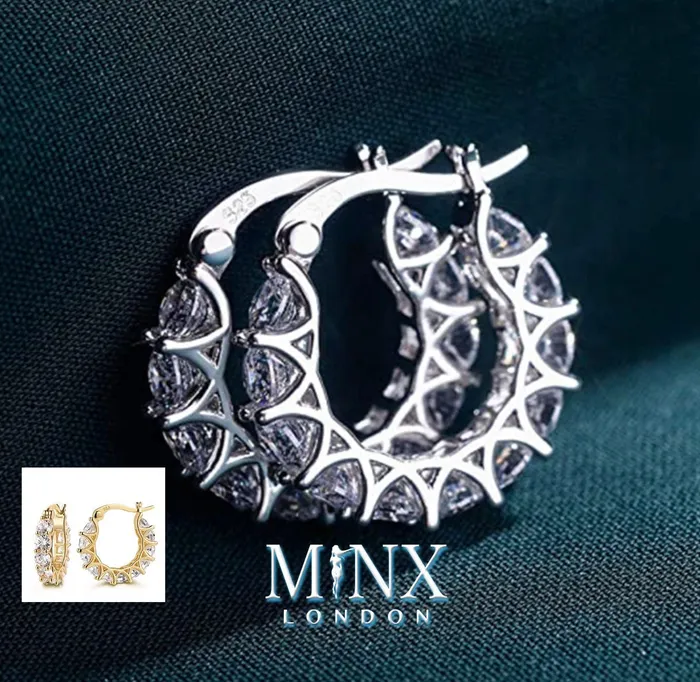 Minx London Earrings Diamond Hoop Earrings Hoop Earrings Womens Small Hoop Diamond Earrings Hoop Earrings with Diamonds Womens Hoop Earrings Earrings