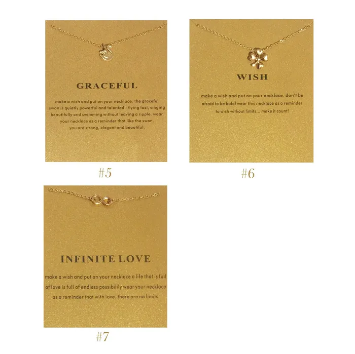 Minx London Necklaces Gold Clover Necklace Pendant with Gift Card by Minx London wish four leaf clover pendant charms lucky charm gift card personalised