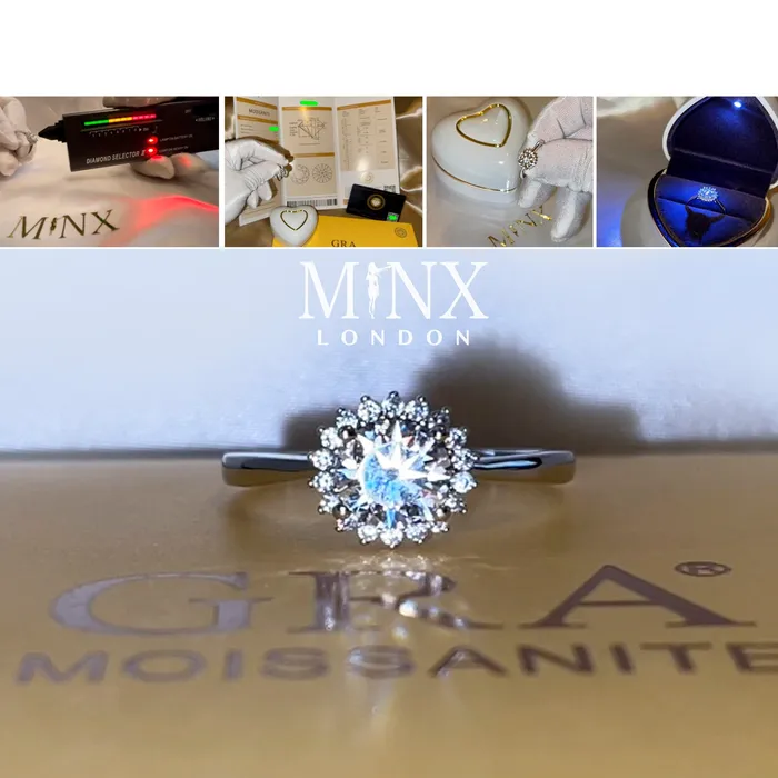 ML Rings 1ct Womens Moissanite Engagement Ring