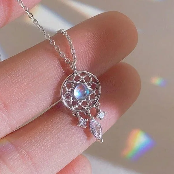 Moonstone Dreamcatcher Necklace My Zen Temple Necklaces