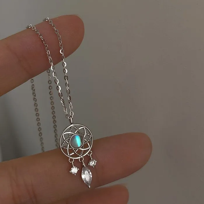 Moonstone Dreamcatcher Necklace My Zen Temple Necklaces