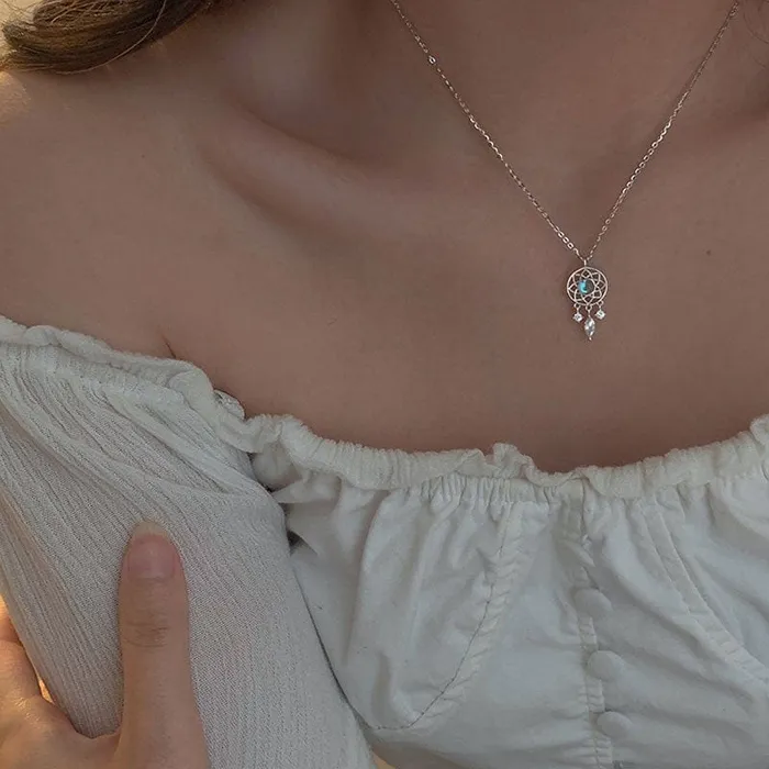 Moonstone Dreamcatcher Necklace My Zen Temple Necklaces
