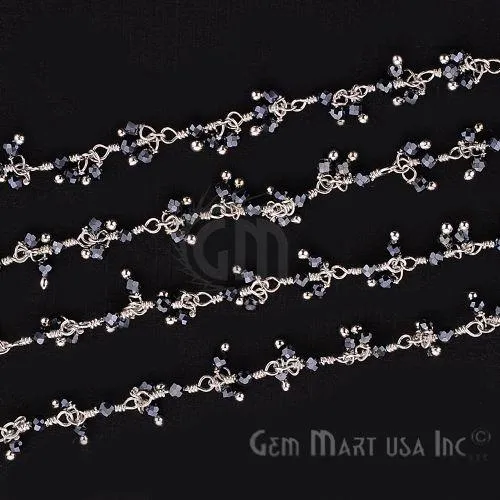 Mystique Pyrite Cluster Dangle Beads Silver Wire Wrapped Rosary Chain GemmartUSA Charm Necklaces Mystique Pyrite Cluster Dangle Beads Silver Wire Wrapped Rosary Chain GemmartUSA Charm Necklaces