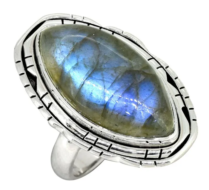 Natural Blue Fire Labradorite Solid 925 Sterling Silver Ring Jewelry YoTreasure Rings Natural Blue Fire Labradorite Solid 925 Sterling Silver Ring Jewelry YoTreasure Rings