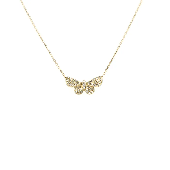 Necklaces 14k Yellow Gold Diamond Butterfly Necklace I6587 KC Designs