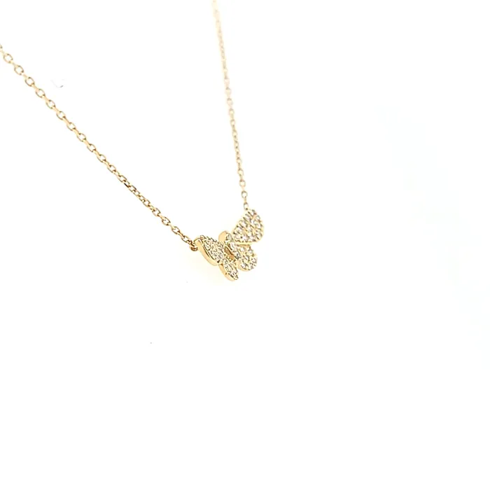 Necklaces 14k Yellow Gold Diamond Butterfly Necklace I6587 KC Designs