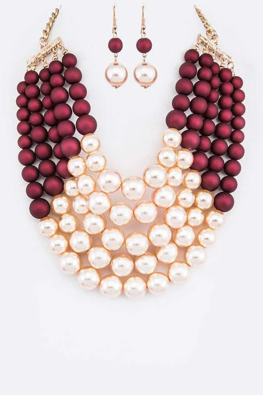 Necklaces 2 Tone Layered Pearls Strand Statement Necklace LA Jewelry Plaza Necklaces 2 Tone Layered Pearls Strand Statement Necklace LA Jewelry Plaza