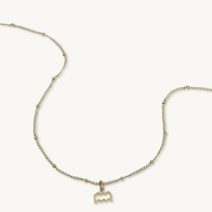 Necklaces Camile Stone Aquarius Pendant Zodiac Star Sign Necklace