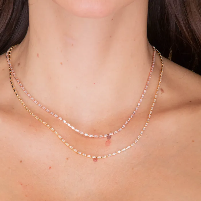 Necklaces Camile Stone Baguette Tennis Necklace