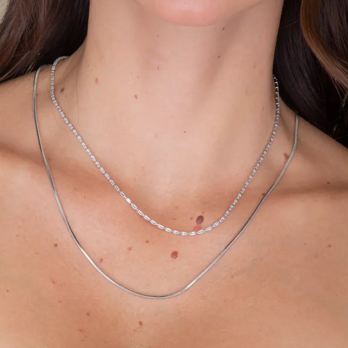 Necklaces Camile Stone Baguette Tennis Necklace